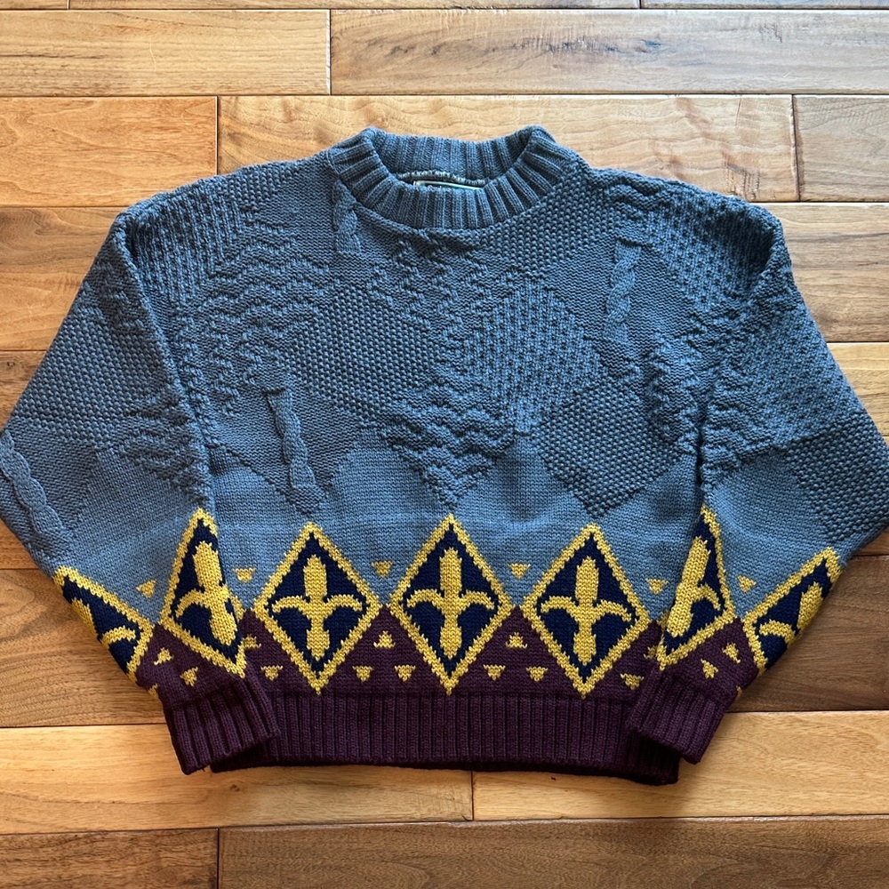 Vtg Color Moods abstract 3D sweater.